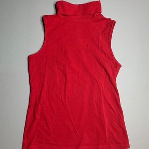 Red sleeveless top